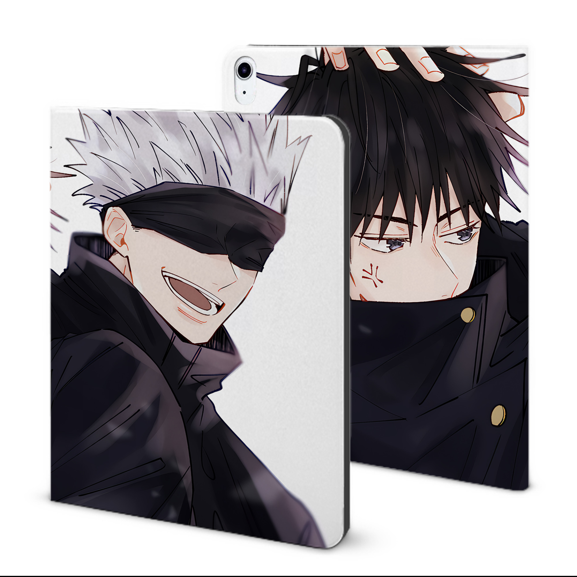 （画像用） 呪術廻戦 Jujutsu Kaisen IPad ケース ブック型 PUレザー TPU 耐衝撃 軽量 薄型 ペン収納なし 全面保護 IPad 各モデル対応